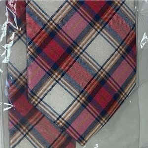 J.Crew Factory Coral Navy Plaid Tie
